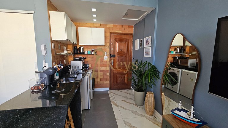 Studio c/ Ar | Azul e Silencioso 5 min Praia