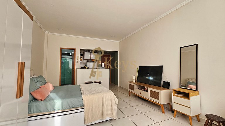 Studio Silencioso Copacabana c/ AC | 5min Playa