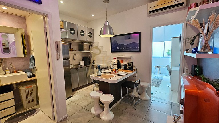 Studio c/ Ar | Bossa Chic 5 min Praia Copa