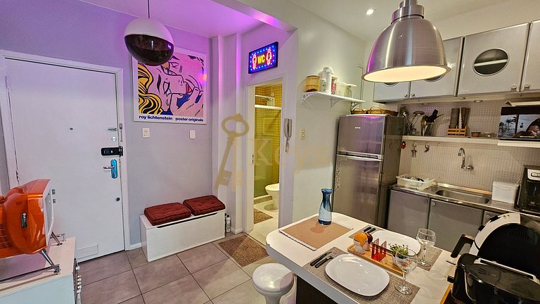 Studio c/ Ar | Bossa Chic 5 min Praia Copa