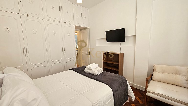 Moderno 2 Quartos c/ Ar | 5 min Praia Leblon