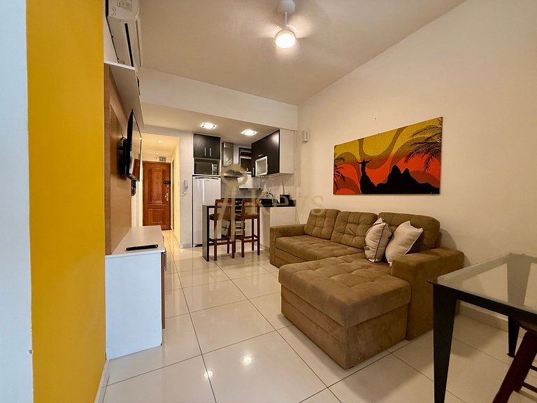 Studio Moderno c/ Ar | 5 min Praia Copa