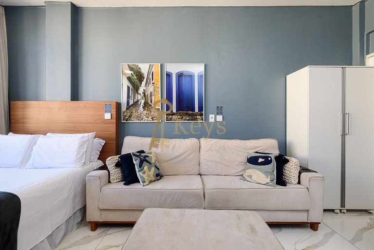 Studio Blue & Quiet w/ AC | 5 min Beach