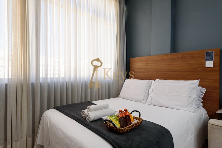 Studio Azul y Silencioso c/ AC | 5 min Playa